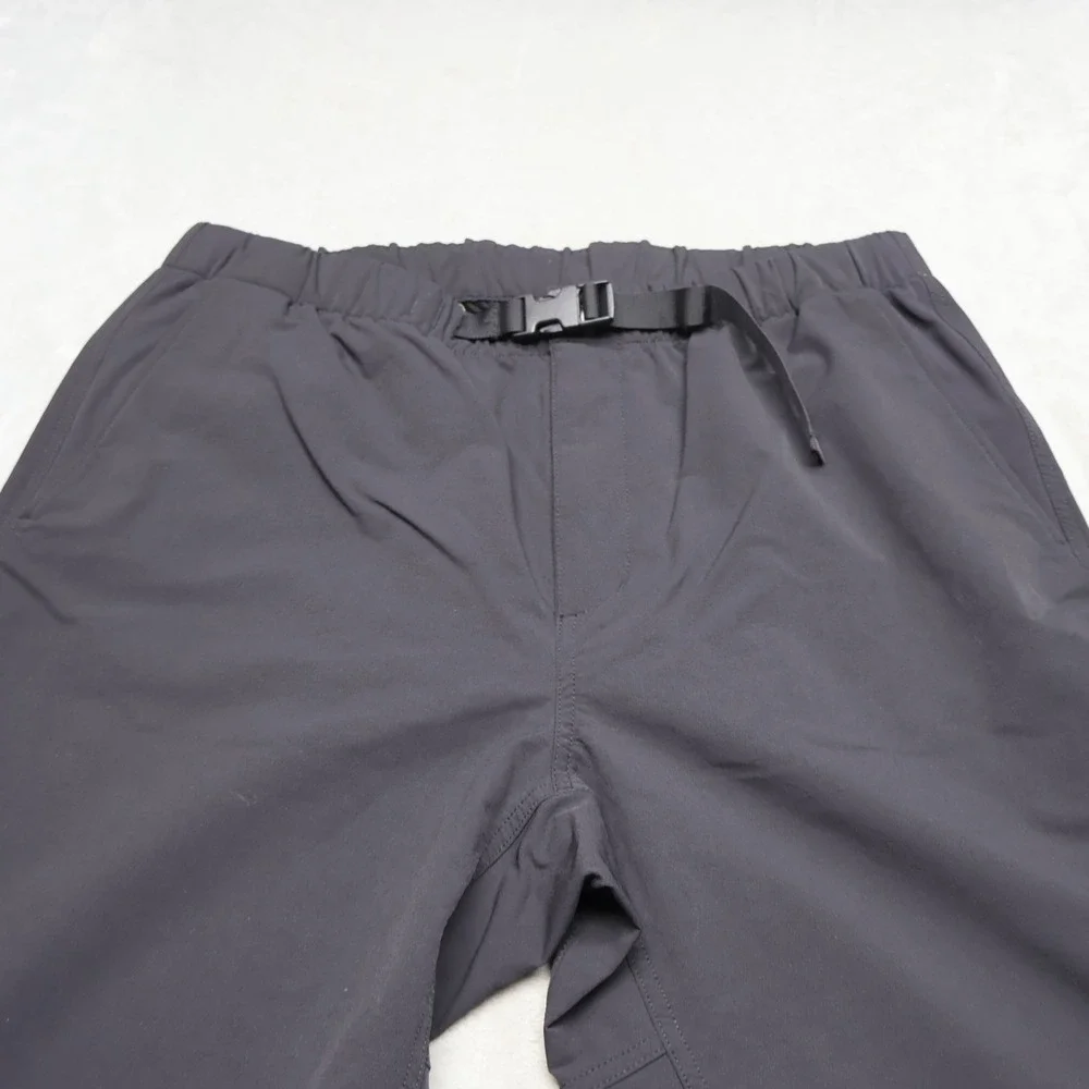North Face Pants Mens Large Black Belted Hiking Outdoor‎ Trail Rain Wind 34x28